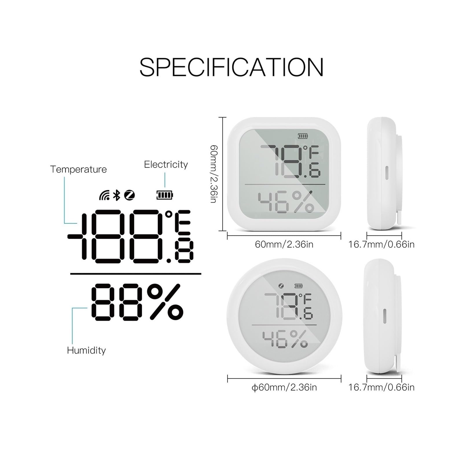 Inteligentny Czujnik Temperatury I Wilgotności Tuya Higrometr Wewnętrzny Z Cyfrowym Wyświetlaczem LCD Inteligentne Życie APP Zdalne Sterowanie DokłAdne I łAtwe Do Odczytania