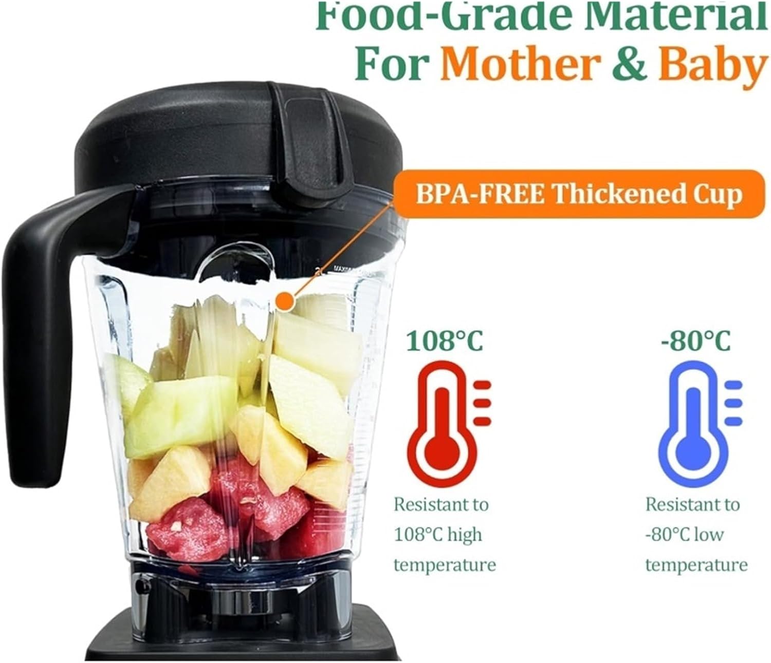Blender Pitcher Replacement Container Cup, Compatible For Vitamix, 5300, 6500, 750, 7500, 4500, 5000, 5200, 6000, 6300,