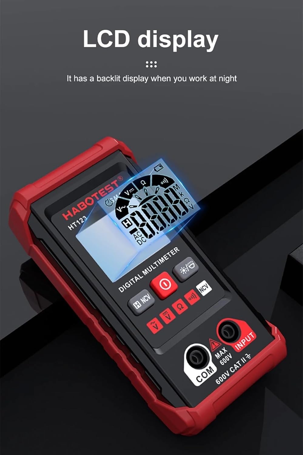 Digital Multimeter AC NCV Smart Multimeter Tester Multimetro Ohm Voltage Meter Auto Range 600V Profesional Electrician Tester
