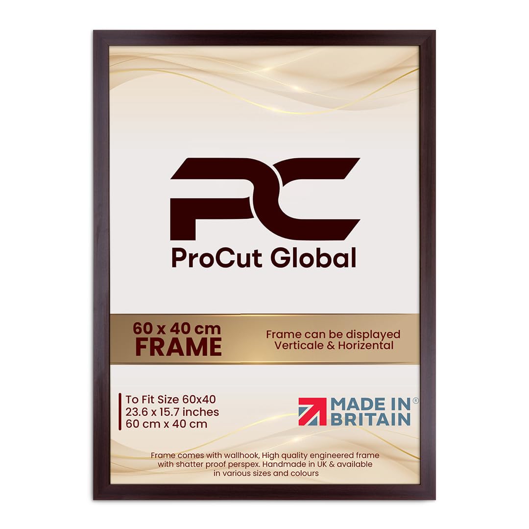 Procut Global 60X40CM Rose Wood Picture Frames - Modern Wooden Photo Frame with Shatterproof Perspex for Wall or Tabletop - Perfect for Posters, Certificates, Prints - Sizes & Colors Available