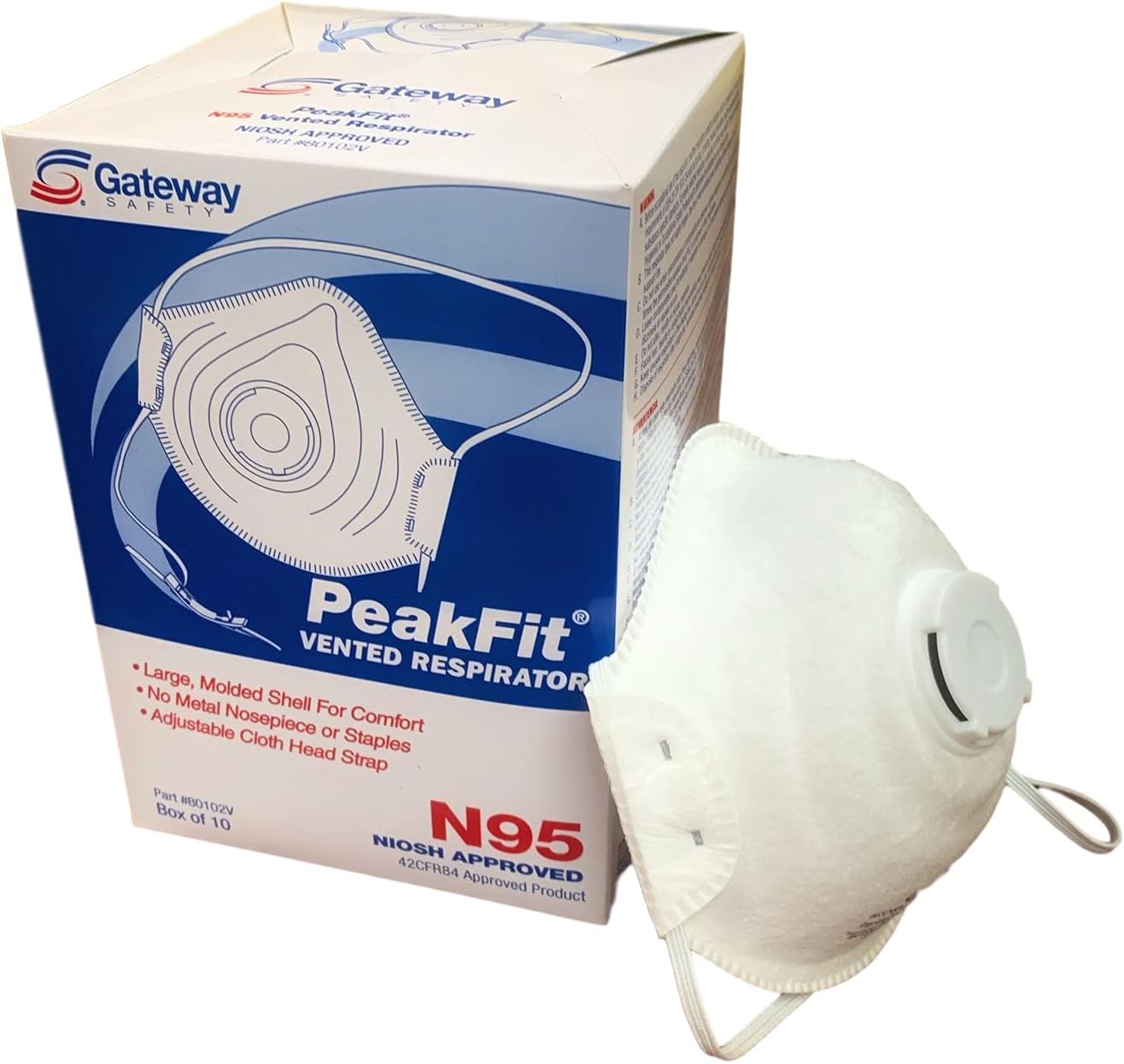 80102V PeakFit Vented N95 Particulate Respirator (Box of 10)