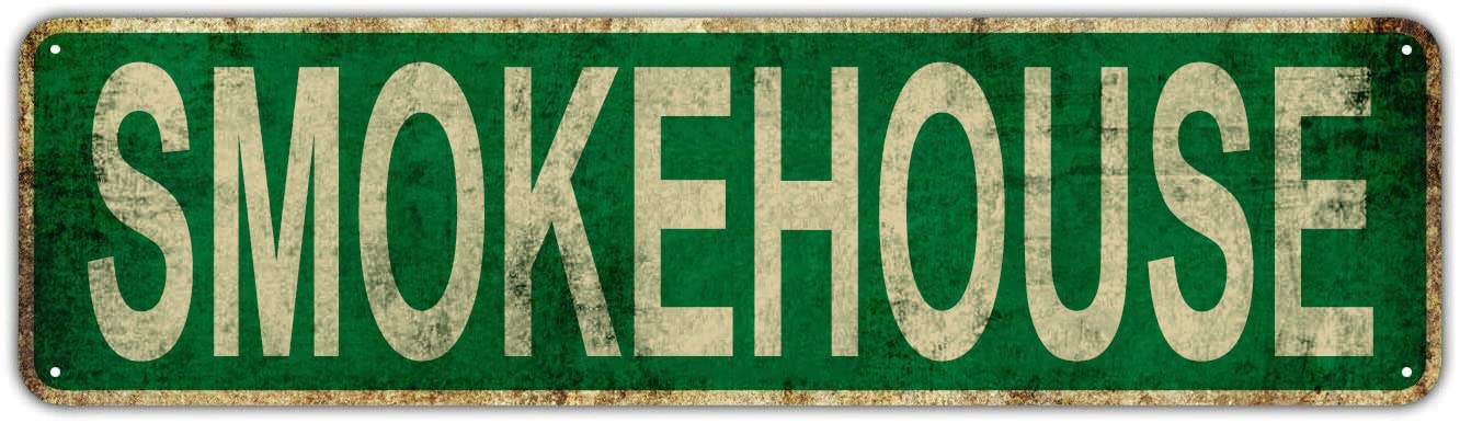 Smokehouse Metal Tin Sign Funny Vintage Slim Street Tin Signs 4x16 Inch Wall Art Decor Iron Poster for Home Farmhouse Bar Cafe Garage Rusitc Indoor Outdoor Gifts