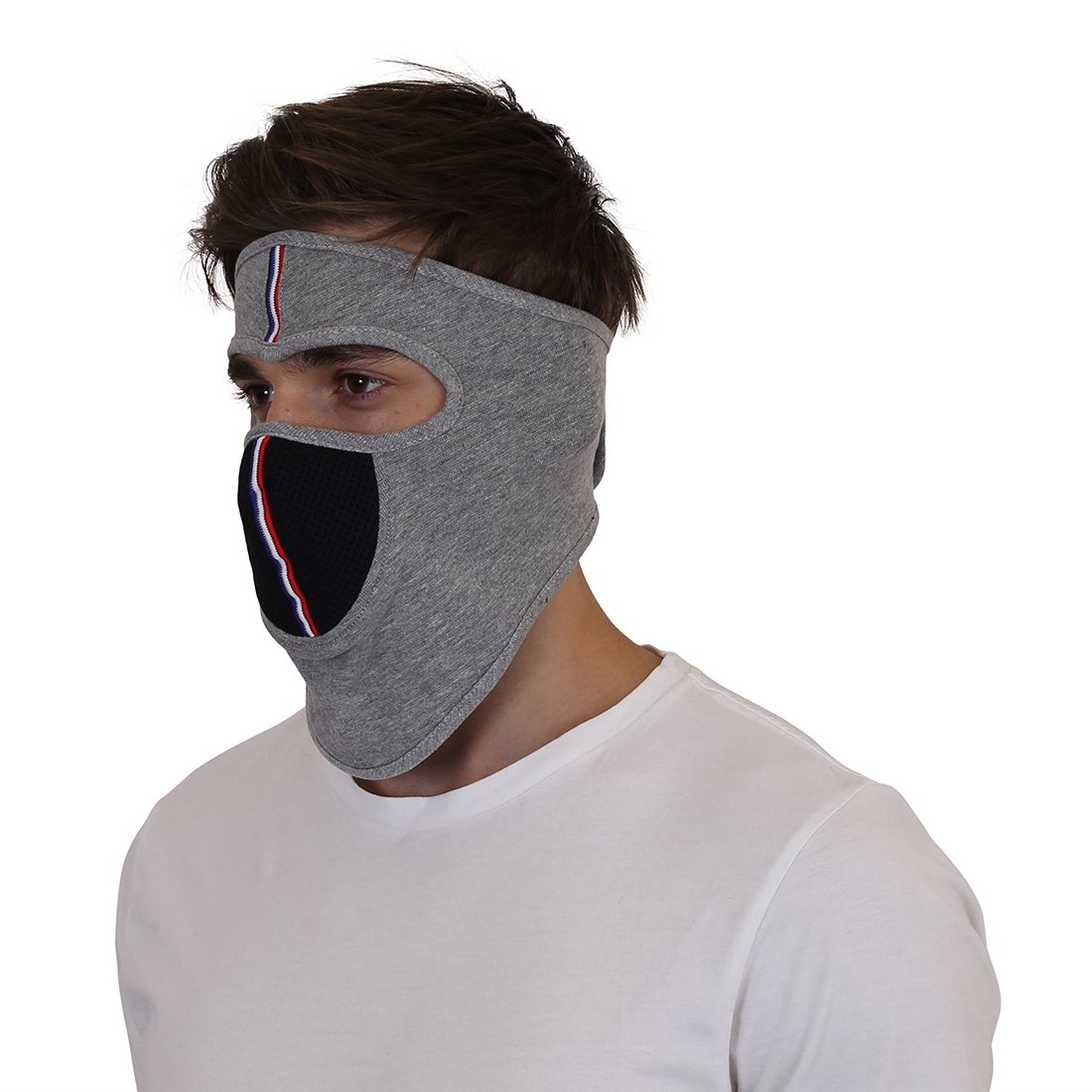 SOUL eTHICS Breathable Pure Cotton Summer Full Face Mask for Biker, Face Protection Mask, Summer Face Cover, Winter, Dust Protection Mask, Helmet Mask for Bikers (Light Grey), For Unisex - Image 3 thumbnail
