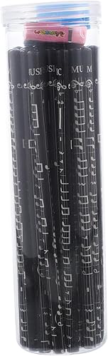 STOBOK Violín negro, 36 piezas de notas musicales de gato blanco a granel para suministros de oficina a granel, Navidad y borradores, lápices de