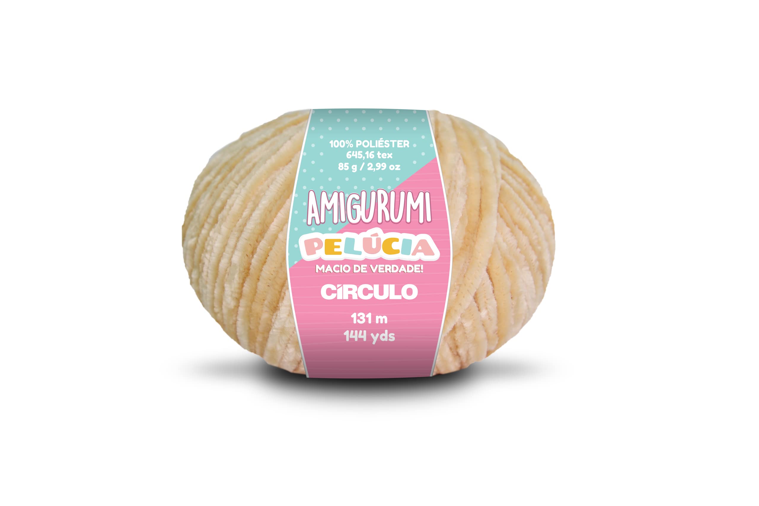 Circulo - Amigurumi Pelucia Yarn, Special Velvet Chenille Yarn for Amigurumi and Blanket, 144 yds, Worsted (7650 - Almond)
