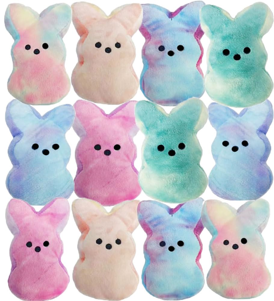 12pcs Easter Bunny Plush Toys Decorations Cute Animal Bunny Stuffed Doll Easter Basket Stuffers Gift for Kids,Rabbits Animal Bunny Doll Toy Desktop Sofa Decor (12pcs B)