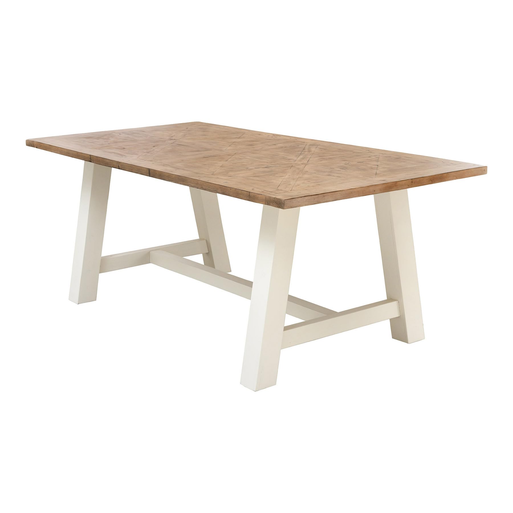 Riess Ambiente Esstisch Hamptons 200cm - braun Creme - Pinienholz | 10 Sitzplätze, hochwertig, individuelle Maserung, stabile Konstruktion, 100 kg Belastbarkeit, Unikat, Holzgestell