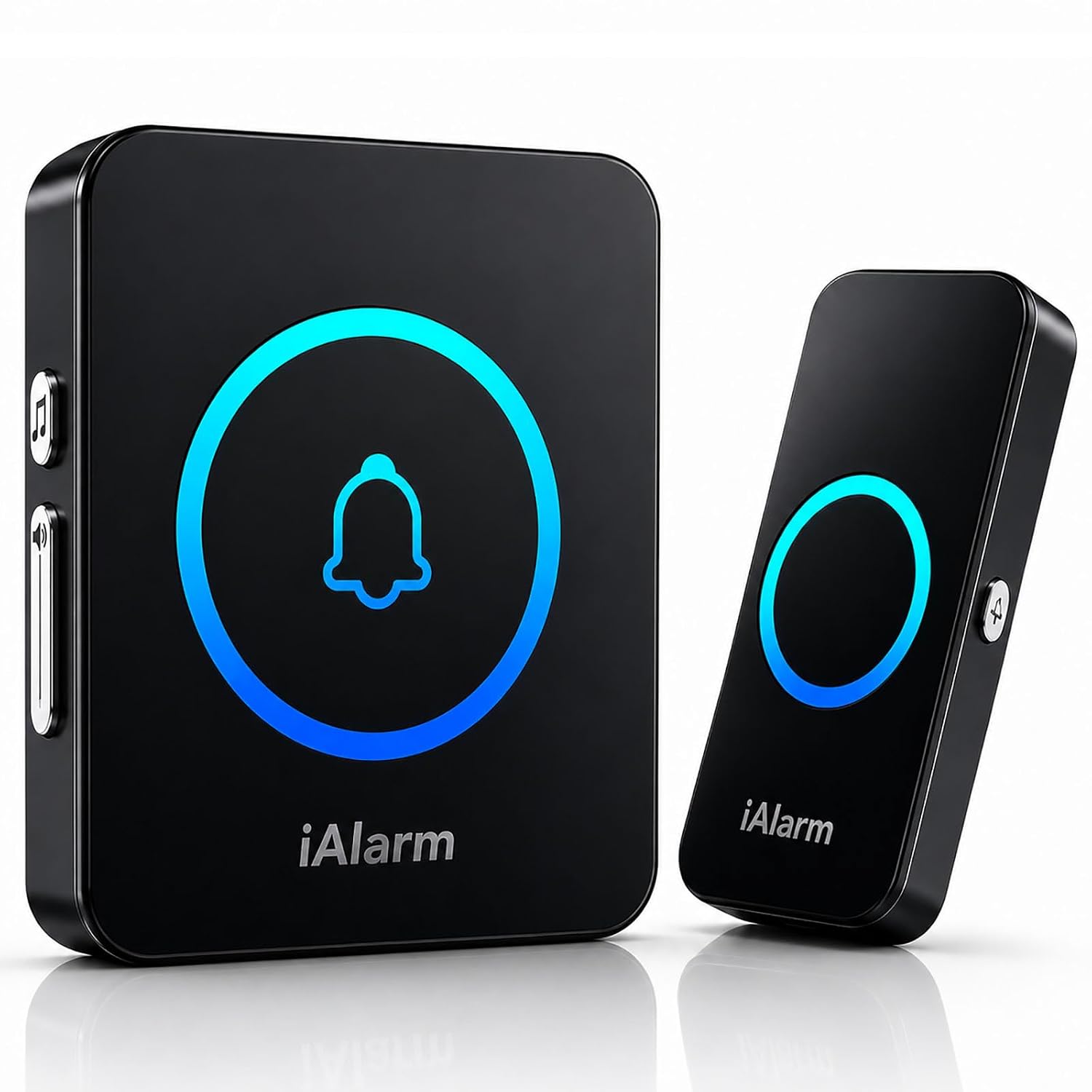 iAlarm - Wireless Doorbells for Home, 5 Adjustable Volume Levels, LED Flash, 60 Ringtones, 300M Range, Fireproof Material,...