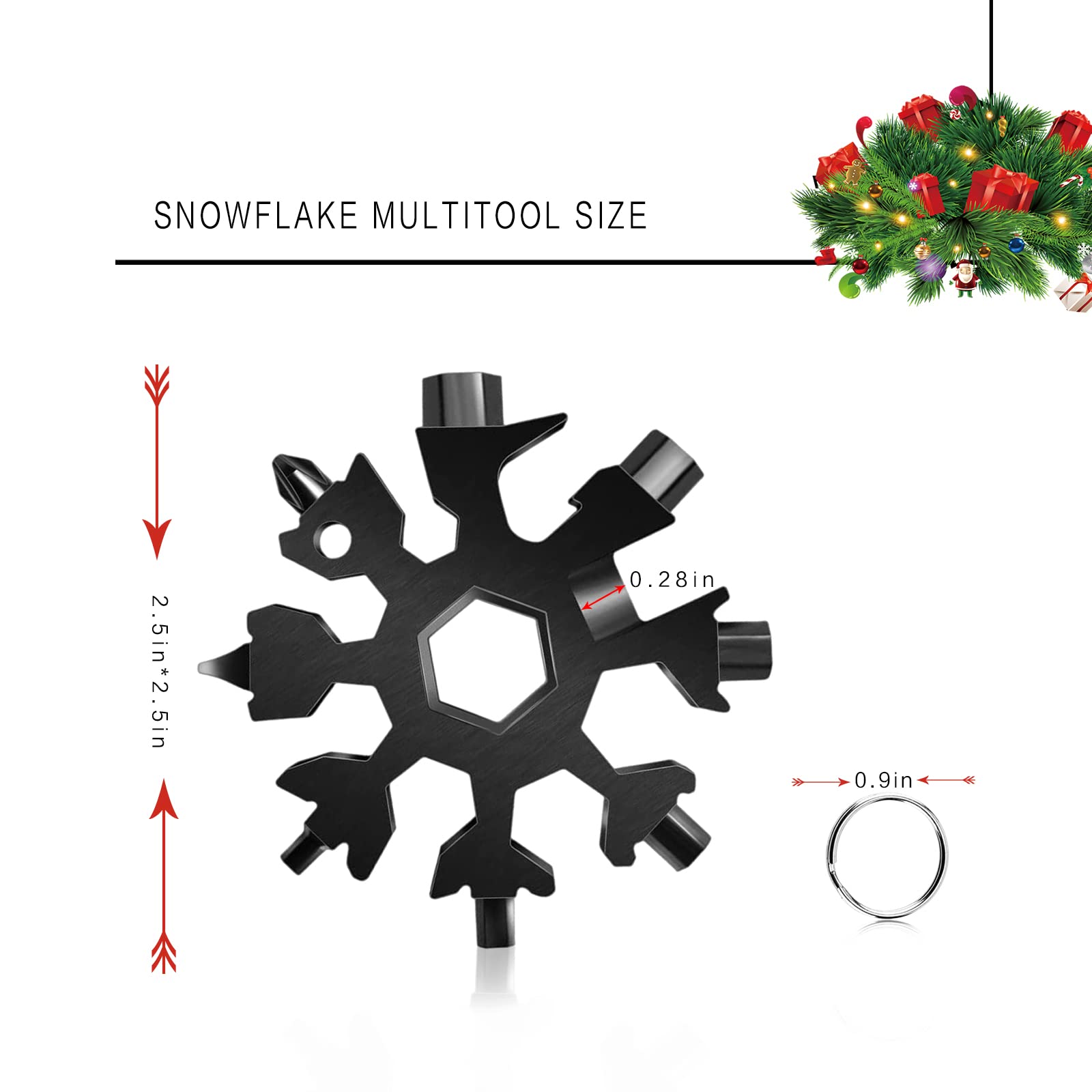 WIQUE 3 Packs Snowflake Multi Tool,18 in 1 Snowflake Multitool,Snowflake Wrench/Bottle Opener/Screwdriver Kit,for Men Christmas Gifts