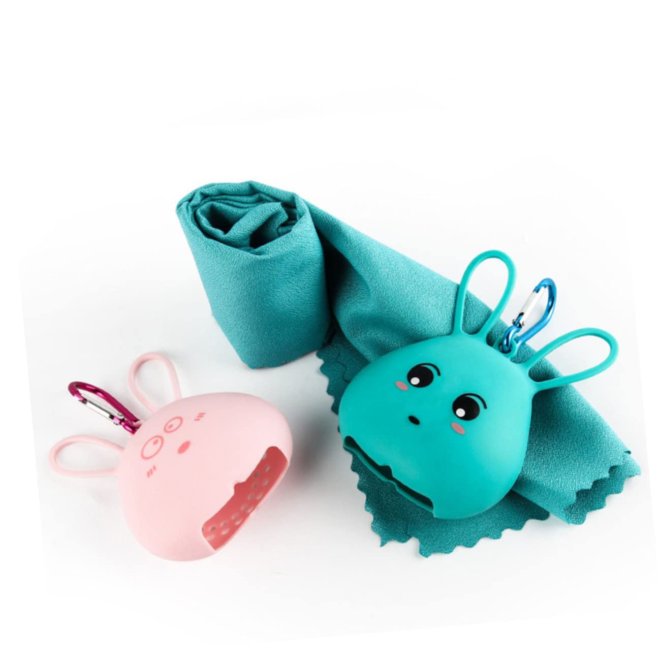 Toyvian 5 Sätze Schnelltrockendes Kühlhandtuch mit Silikonbezug Tragbares Handtuch für Sport und Reisen Atmungsaktiv und Super Saugfähig für Fitness und Outdoor Aktivitäten