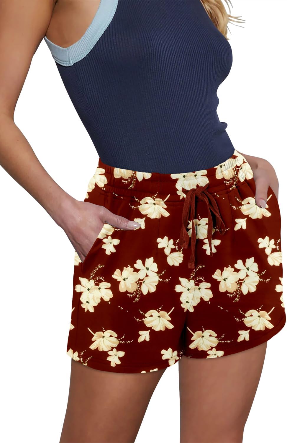 Angerella Womens Shorts with Pockets Summer Casual Shorts for Women Comfy Elastic Waist Lightweight Short Pants - Image 3