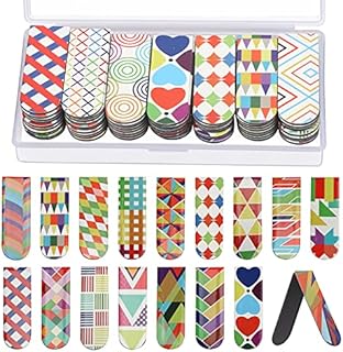 LOPARIN 60 pcs Magnetic Bookmarks for Kids,Rainbow Magnet Page Markers Colorful Book Markers Set Assorted Cute Cartoon Page Clips for Kids Students Adults Men Women Stationery Book Reading
