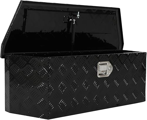 Miniatura 8 de Gooeap 39 x 16.5 x 12 pulgadas, plateado, resistente, 5 barras, de aluminio, caja de lengua para remolque, caja de herramientas, organizador de