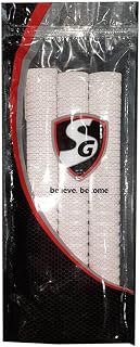 SG White Hexa Cricket Bat Grips Pack of 3 - Premium Comfort for Short & Long Handles