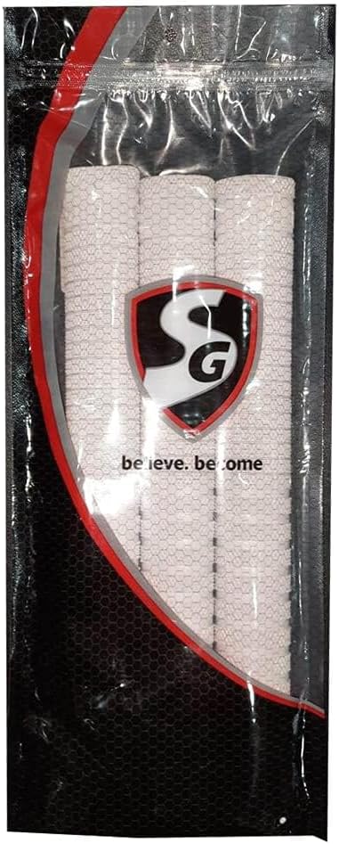 Sg White Hexa Cricket bat Grip Pack of 3