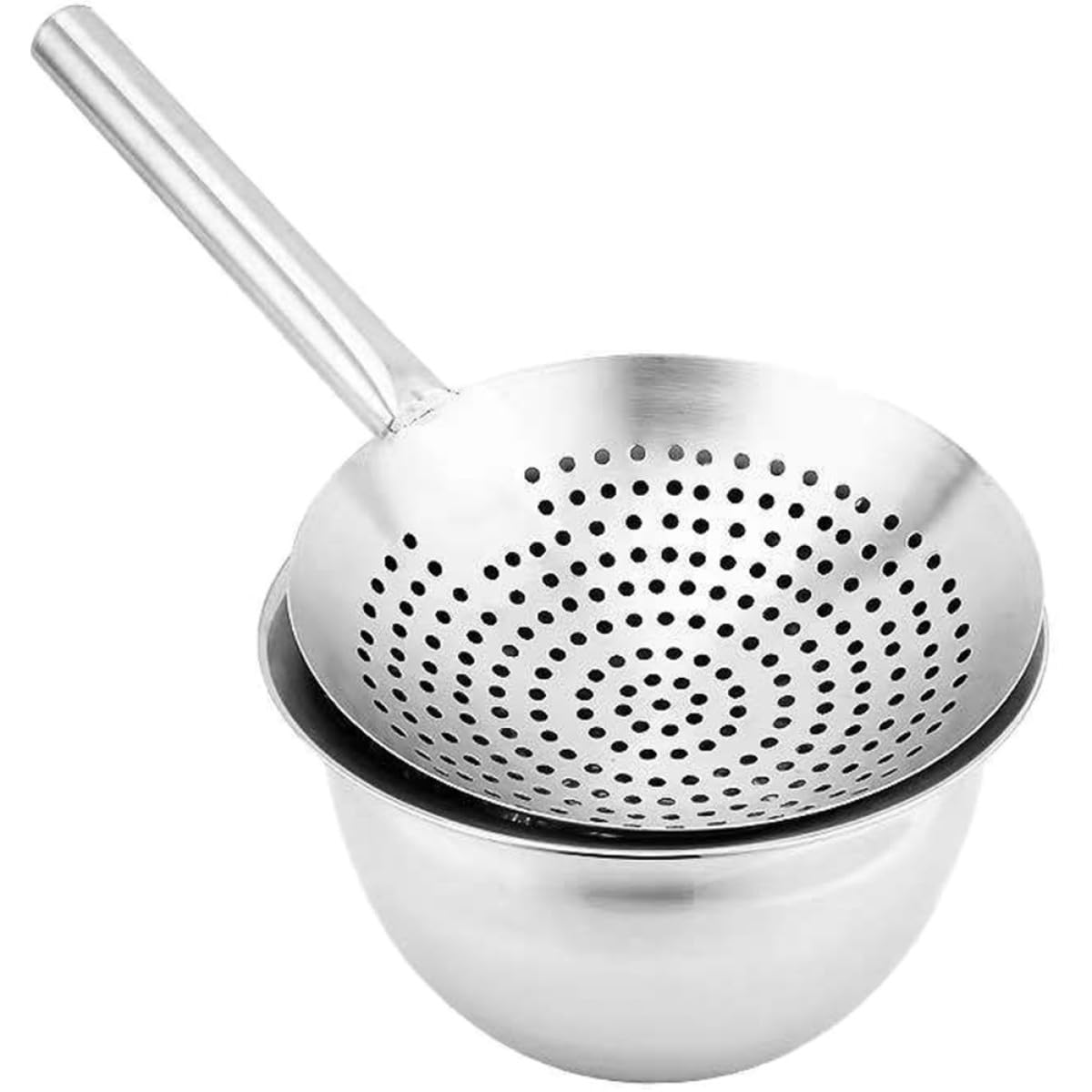 DECHOUS Passoire à Mailles Réutilisable en Acier Inoxydable 24 CM Récipient à Huile Profond 23 CM Accessoire la Cuisine pour Friture et Séparation Huile Ustensile Alimentaire Pratique
