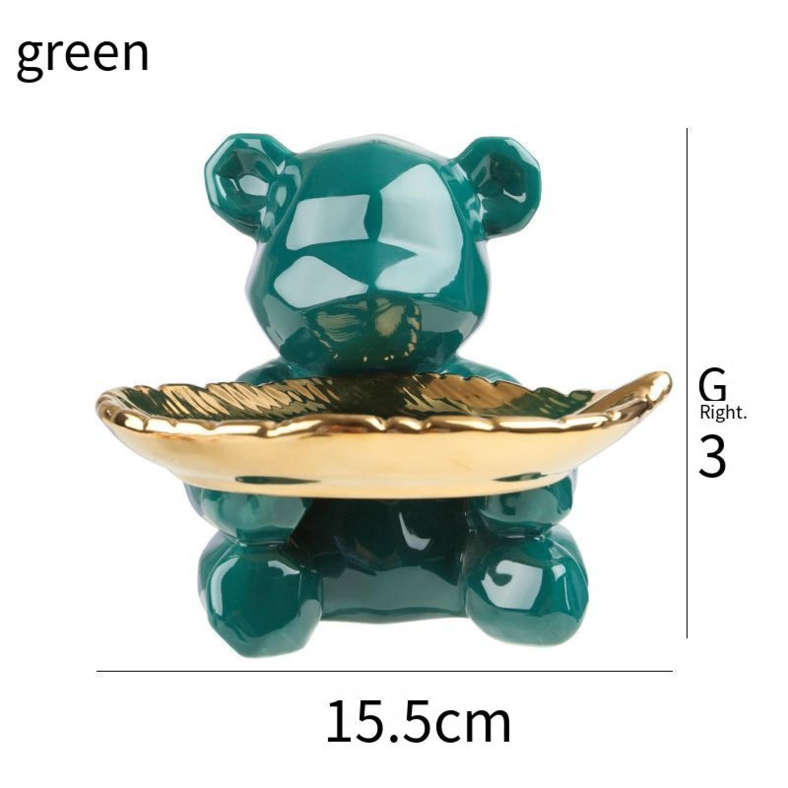 Jabonera de cerámica con drenaje para el hogar, baño, jabonera creativa, 15 x 15 cm, color verde