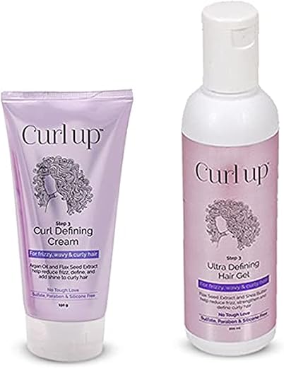 Curl up Curl Styling Combo With Curl Defining Cream & Ultra Defining Gel – For Dry Frizzy, Wavy & Curly Hair – Sulphate, Paraben & Silicone Free,…
