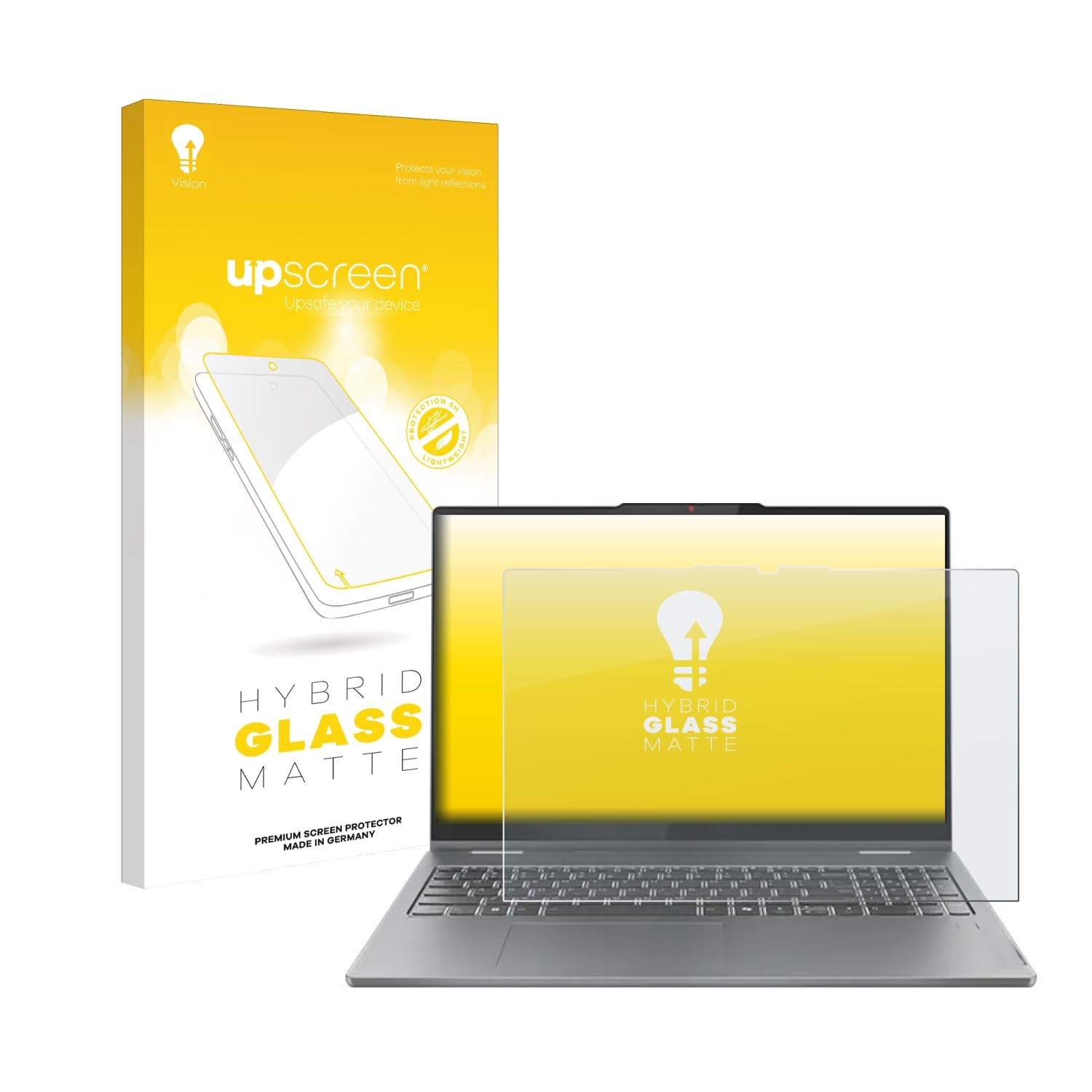 upscreen Entspiegelungs-Schutzglas für Lenovo IdeaPad 5 2-in-1 Gen 10 16" Schutzfolie Glas Matt [Extrem Kratzfest 9H, Anti-Reflex, Anti-Fingerprint]