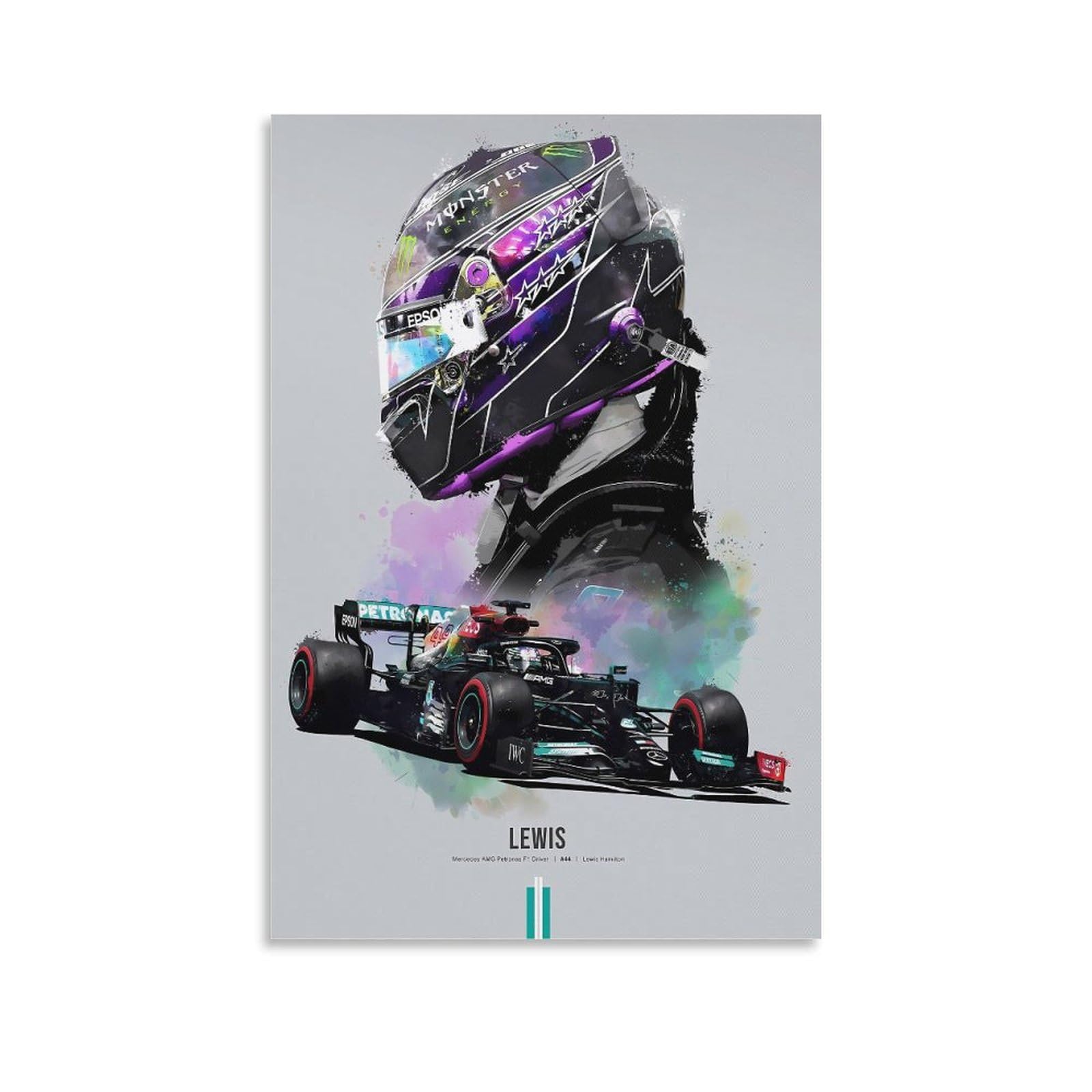 Lewis Hamilton F1 Car Poster Art Wall Decor Canvas Painting Wall Art Poster for Bedroom Living Room Decor 12x18inch(30x45cm) Unframe-style