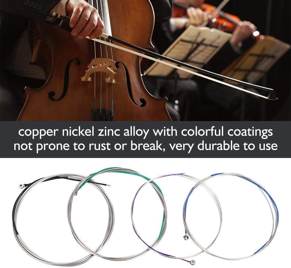 Cello Strings 4pcs Copper Zinc Alloy A D G C Cello Strings Set for Cello Repair and Replacement Part