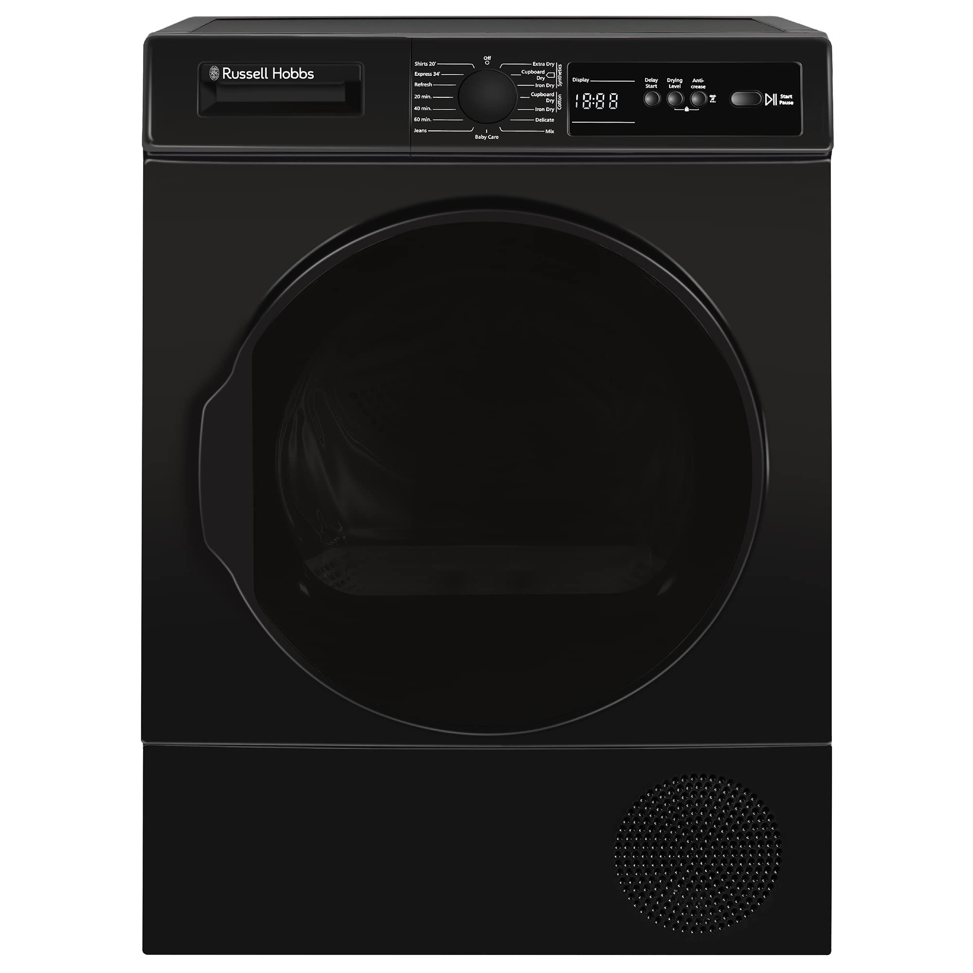 Russell Hobbs Freestanding Electric Heat Pump Condenser Tumble Dryer, 8kg Capacity, 15 Programmes, 3 Heat Settings, LED Display, Anti-Crease, Child Lock in Anthracite RH8HPTD1E12AN — view 18