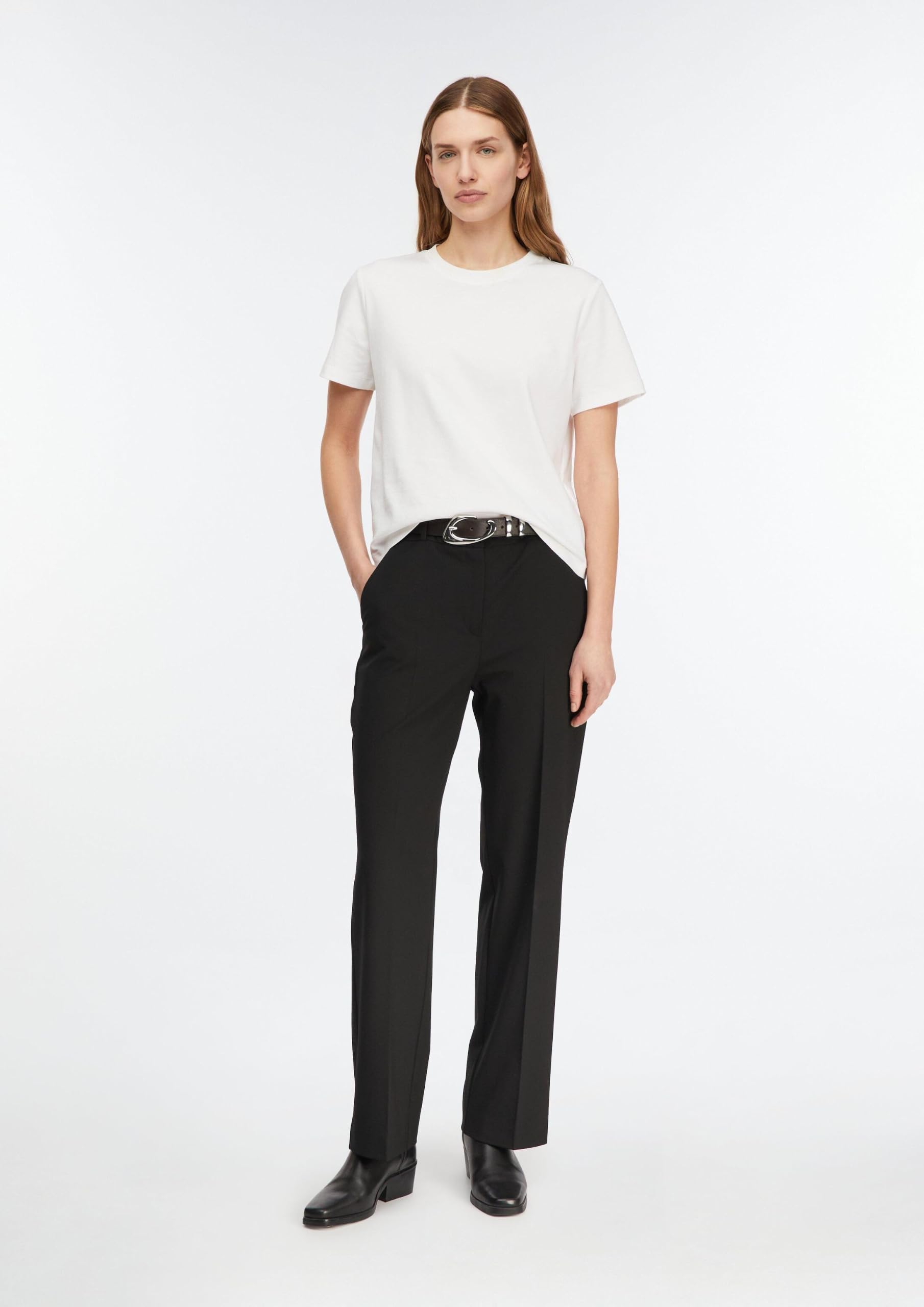Comma Straight-Leg-Hose aus Viskosemix