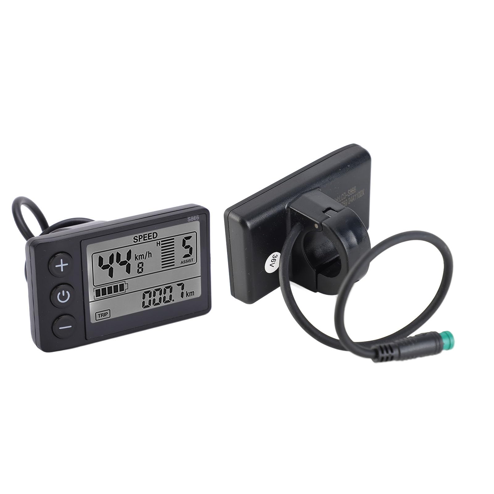 S866 LCD Display Meter for Electric Bikes, 24V 36V 48V Waterproof Control Panel with Backlight, Easy Installation for 22.2mm Handlebars