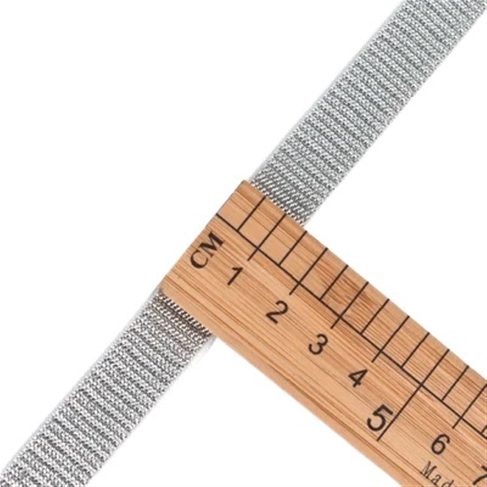 XPJYUA Elastic for Sewing Glitter Gold Silver Elastic Bands 10/15/25/40mm Nylon Waist Band for Garment Trousers DIY Sewing Accessories 1M(15mm White silver)