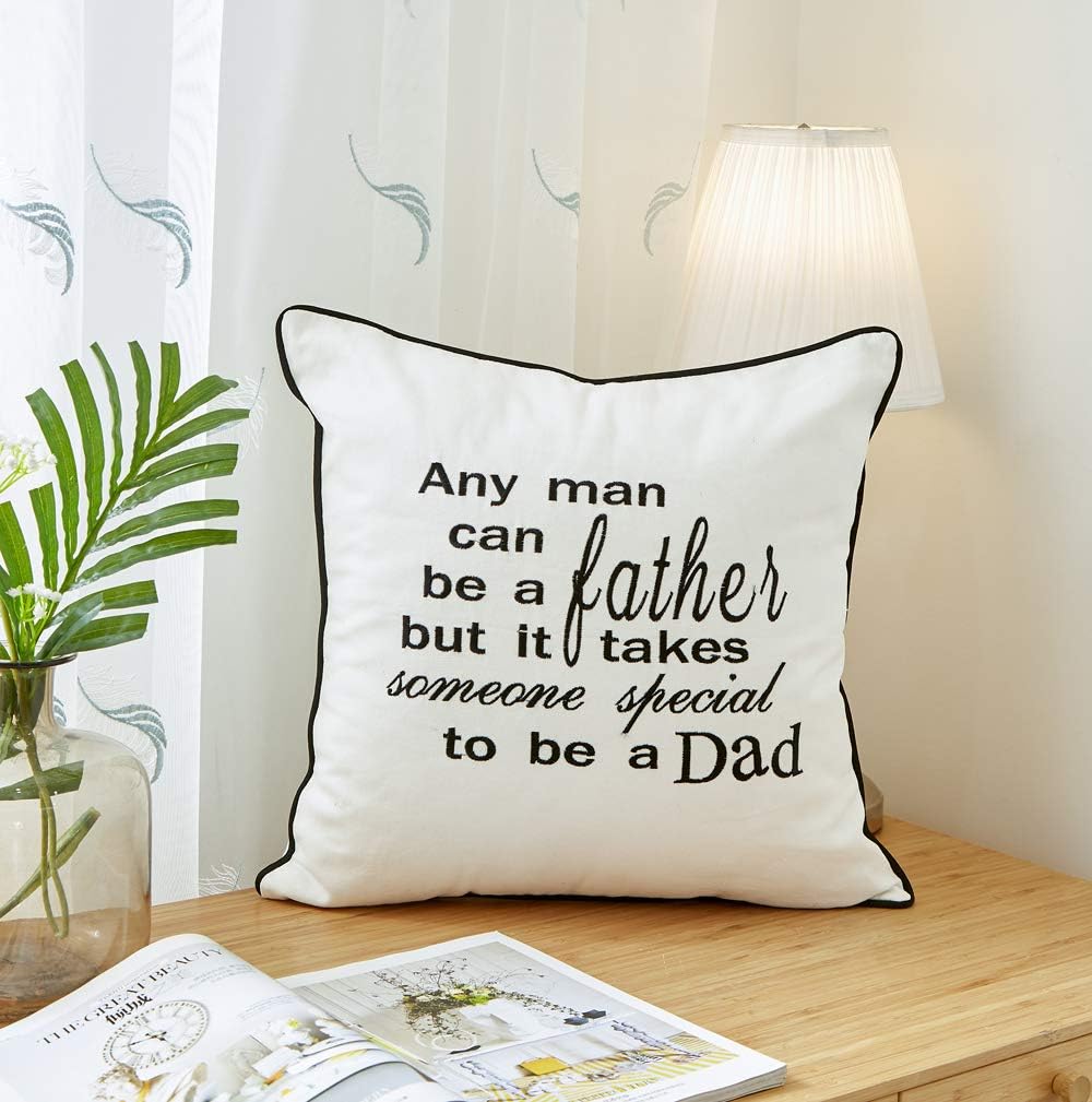 Sanmetex Best Gifts for Dad Any Man can be a Father, but it Takes Someone Special to be a DAD Pillow Covers 18 x 18 Inch for Father's Day Home Decoration （Black