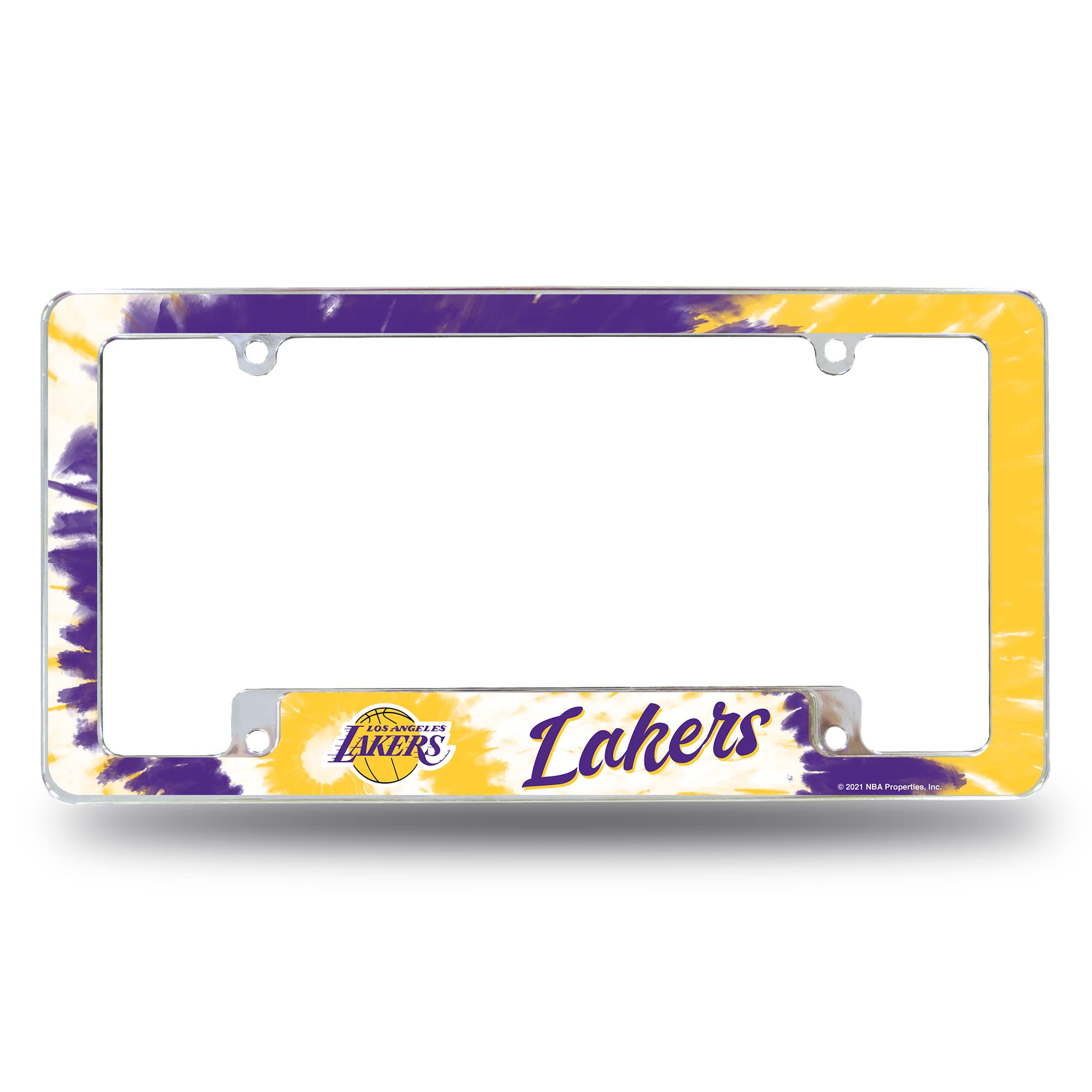 Rico AFC82001BTD Lakers - Tie Dye Design - All Over Chrome Frame (Bottom Oriented)