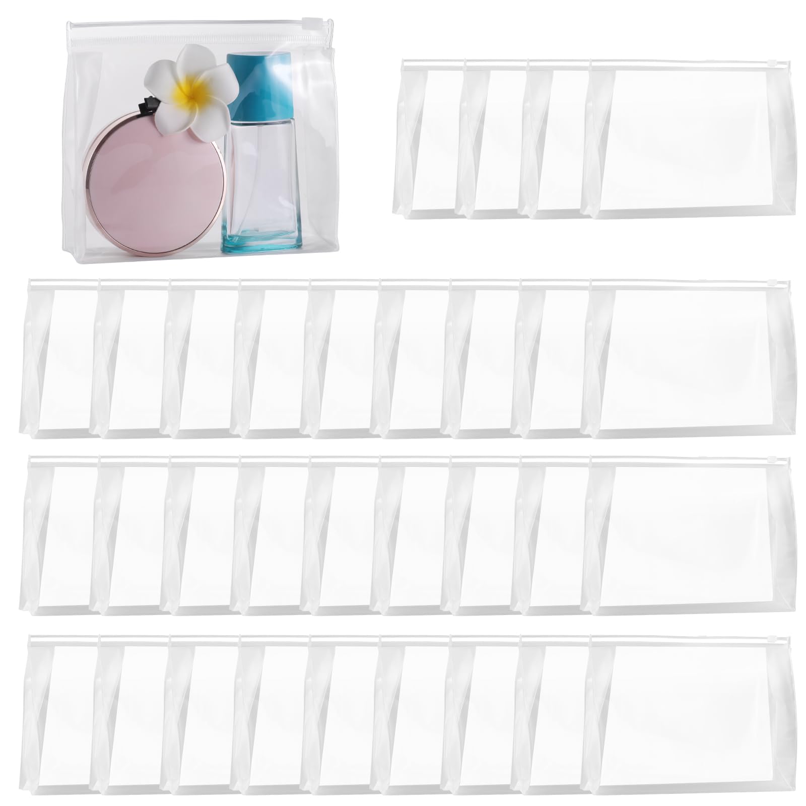 GAWBYET 50 PCS Mini Clear Makeup Bag,Small Clear Zipper Pouch Travel Bag for Toiletries Plastic Cosmetic Organizer Waterproof，for Swimsuit Bikini