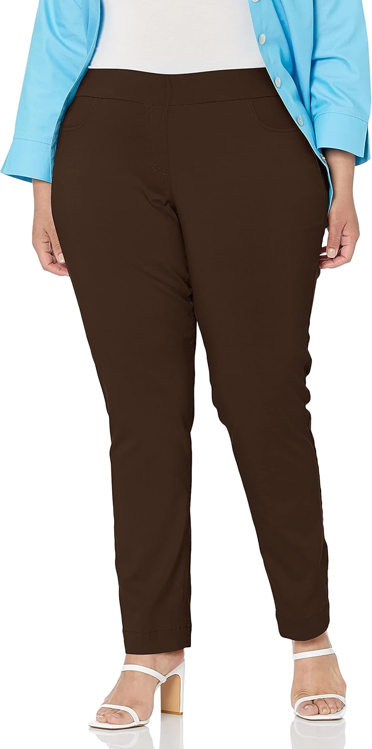 SLIM-SATION Women's Plus-Size Pull-On Straight-Leg Pant at Amazon Women ...