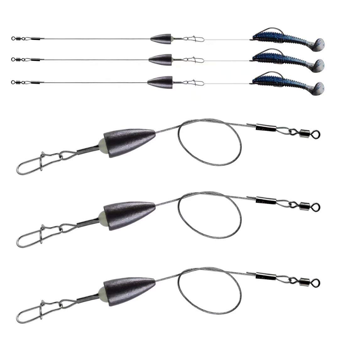 Metal Fishign Rig Snapklik.com : Fishing Weights Bullet Sinker Pre-Rigged Carolina Rigs ...