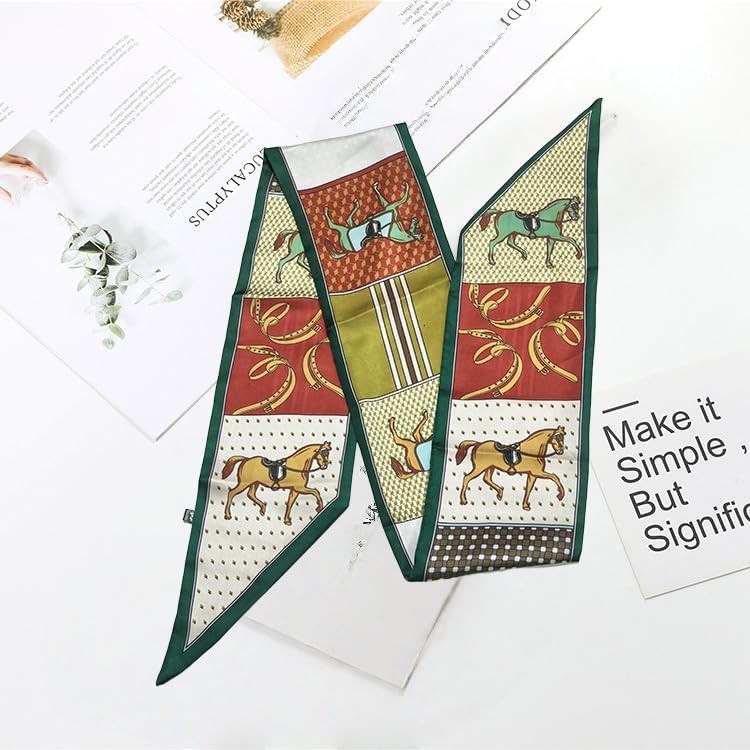 Head Hair Scarf for Women,Silky Long Headscarf Purse Bag Scarfs for Handbag Fashion Satin Neck Scarves Accessories - Image 4