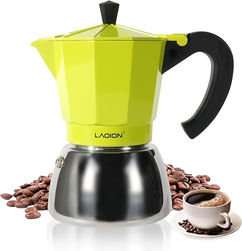 Máquina de café expreso para estufa, olla moka de 6 tazas, máquina de café expreso compatible con cocinas de inducción, cafetera cubana de acero