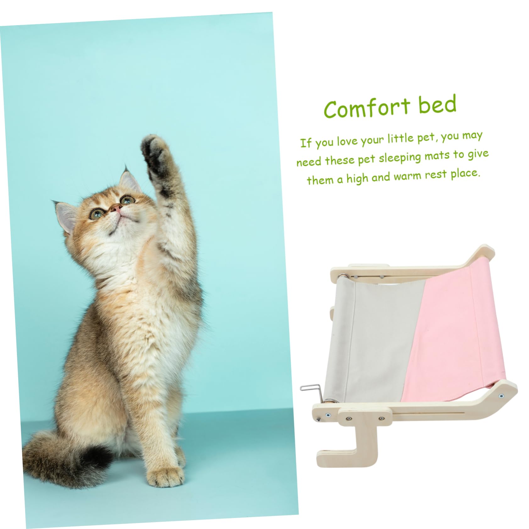 Katzenhängematte für Zuhause Warm und Bequem Verstellbarer Katzen Hängebett Schlafplatz für Kleine Katzen und Haustiere