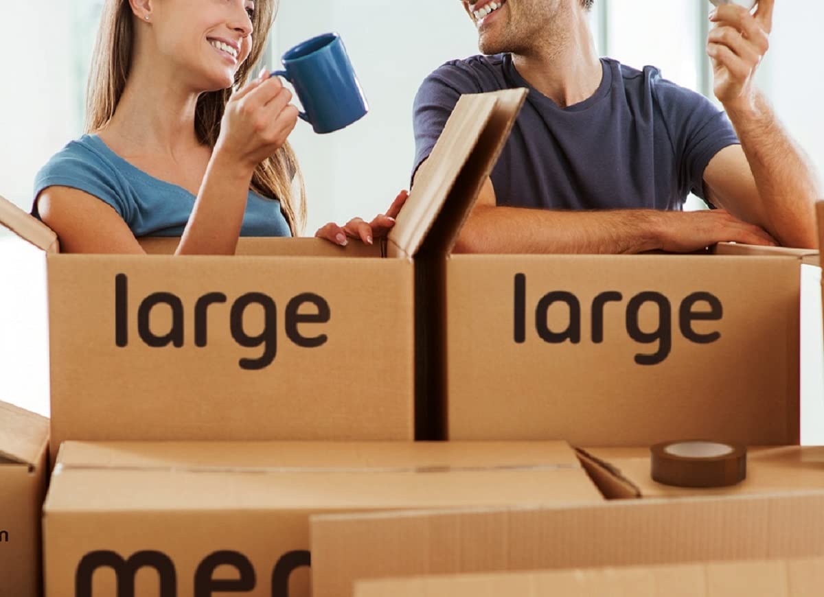 StorePAK Cajas de almacenamiento grandes con asas (7 unidades, 116 litros, 100% reciclables, 55 x 46 x 46 cm), color marrón