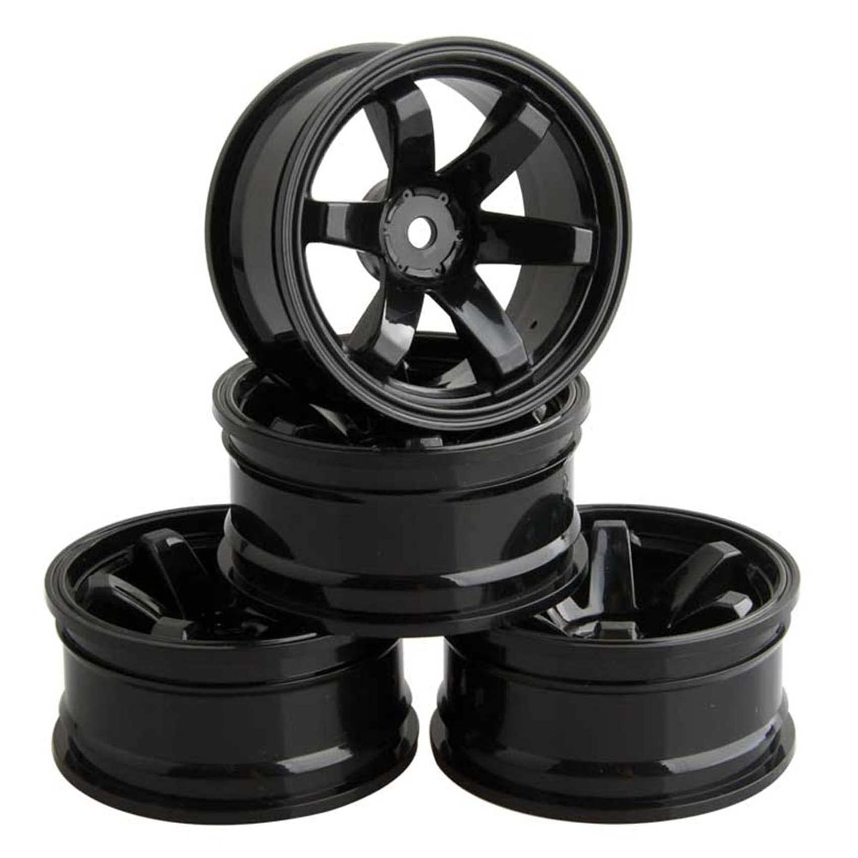 KEEDA Pneumatici in gomma da 75 mm e ruote in plastica per 1/10 RC Sulla strada auto 1/16 RC Rally Auto HSP 94123 HPI Kyosho Tamiya (grigio