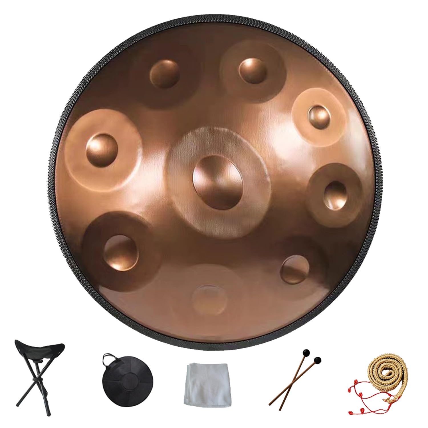 Stalowy bęben językowy do uzdrawiania dźwiękiem, instrument muzyczny D-moll, 9/10/12 nut, 432 Hz i 440 Hz