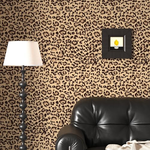 Leopard Peel and Stick Wallpaper Cheetah Contact Paper Brown 17.378.8