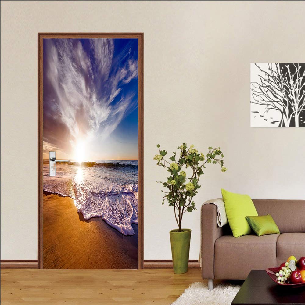 Deurposter 85x205 cm - Deursticker Vallei bij Schoorl in de duinen - Meubelfolie