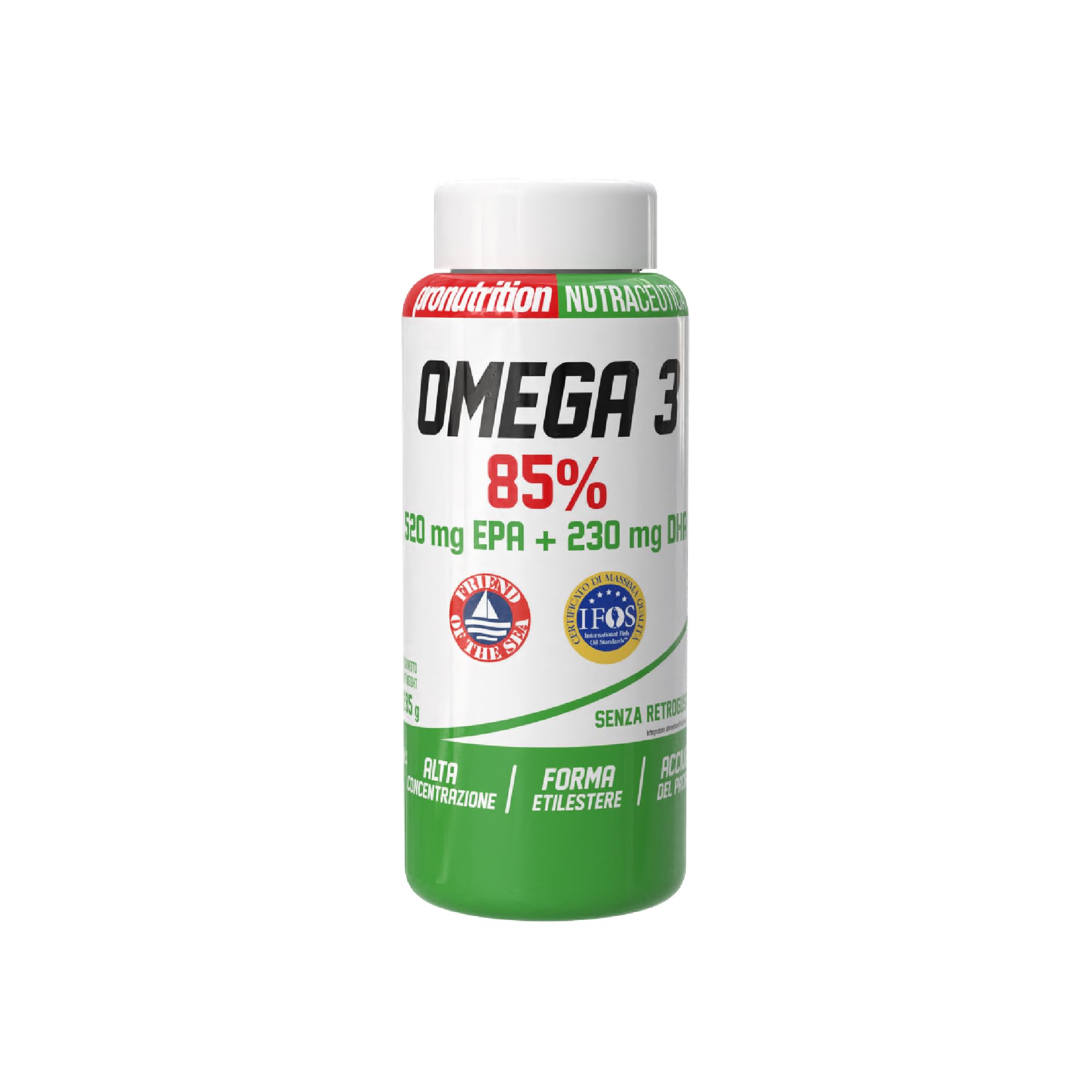 Pro Nutrition Integratore Omega 3 Puro 85% (210 Softgel) con 520mg EPA + 230mg DHA per Cuore, Cervello e Benessere Cellulare