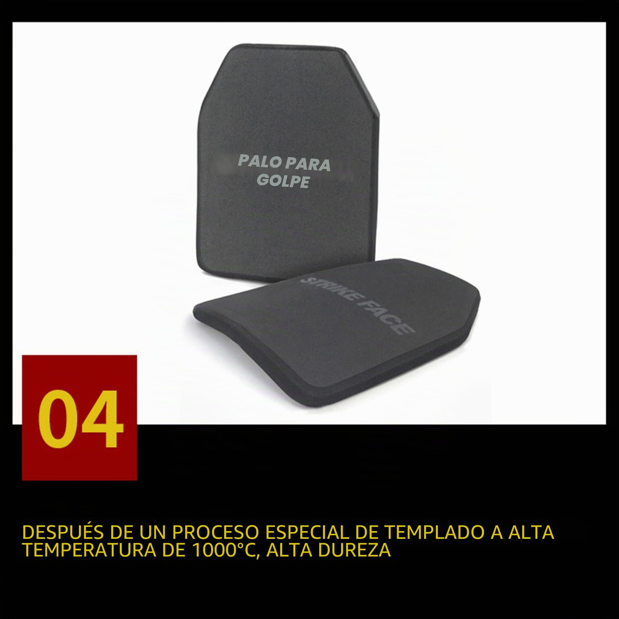 Placa de Chaleco antibalas - NIJ IIIA Nivel PE Placa Protectora de Espalda y Pecho Placa de inserción Independiente para protección de Seguridad Personal