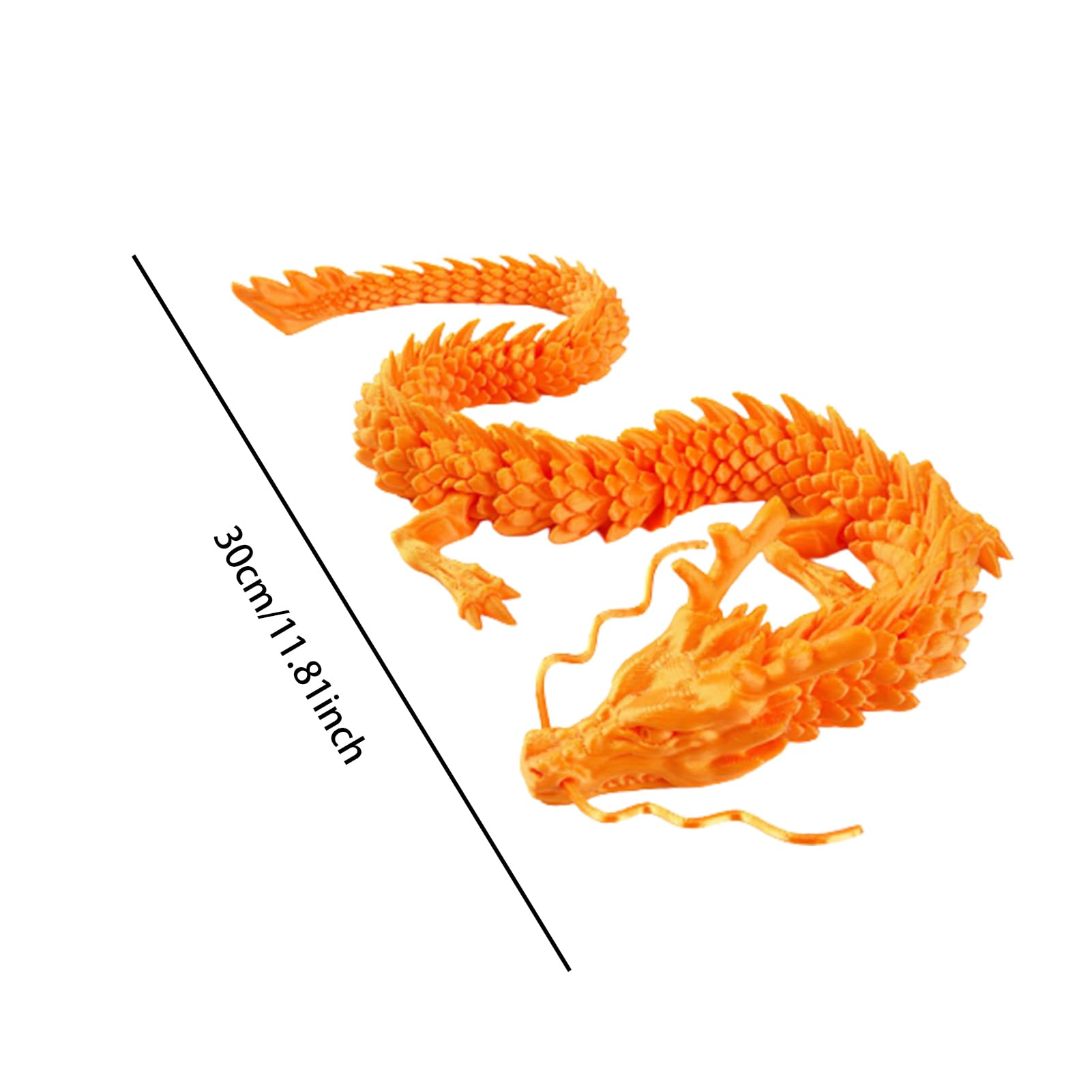 Drago Articolato Stampato In 3D 30 Cm - Statuetta Realistica Flessibile, Giocattolo Fidget Per Stress, Decorazione Fantasy Per Casa E Ufficio