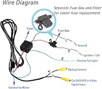 Vista 9 de EWAY Espejo retrovisor interior con atenuación automática para automóvil y pantalla LCD de 4.3 pulgadas, pantalla de monitor de brillo de ajuste