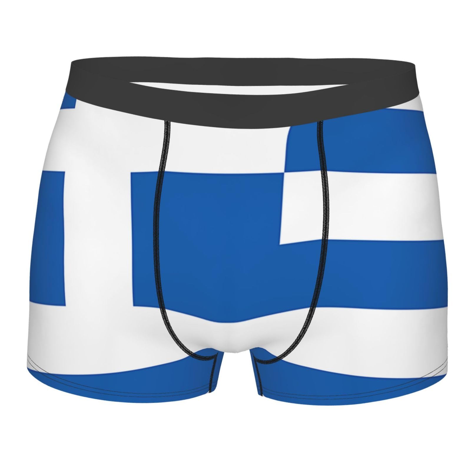 Melbrakin Men's Greece Flag Underwear Breathable Boxer Briefs Stretch Trunks