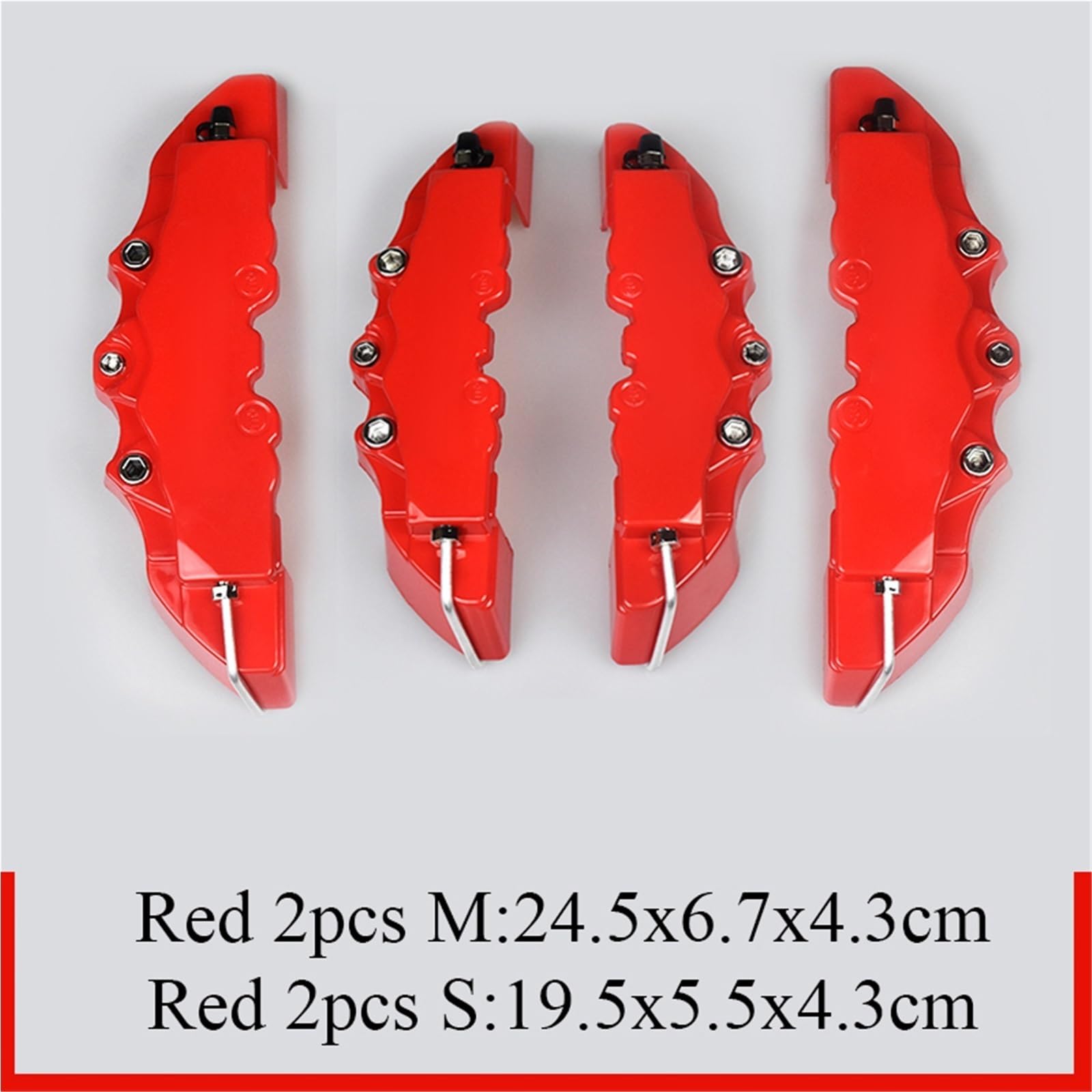 Osłona Zacisku Samochodowego Osłona zacisku hamulcowego samochodu, tarcza ochronna przeciwpyłowa, koło do akcesoriów 14-20 cali(4Pcs M and S Red)