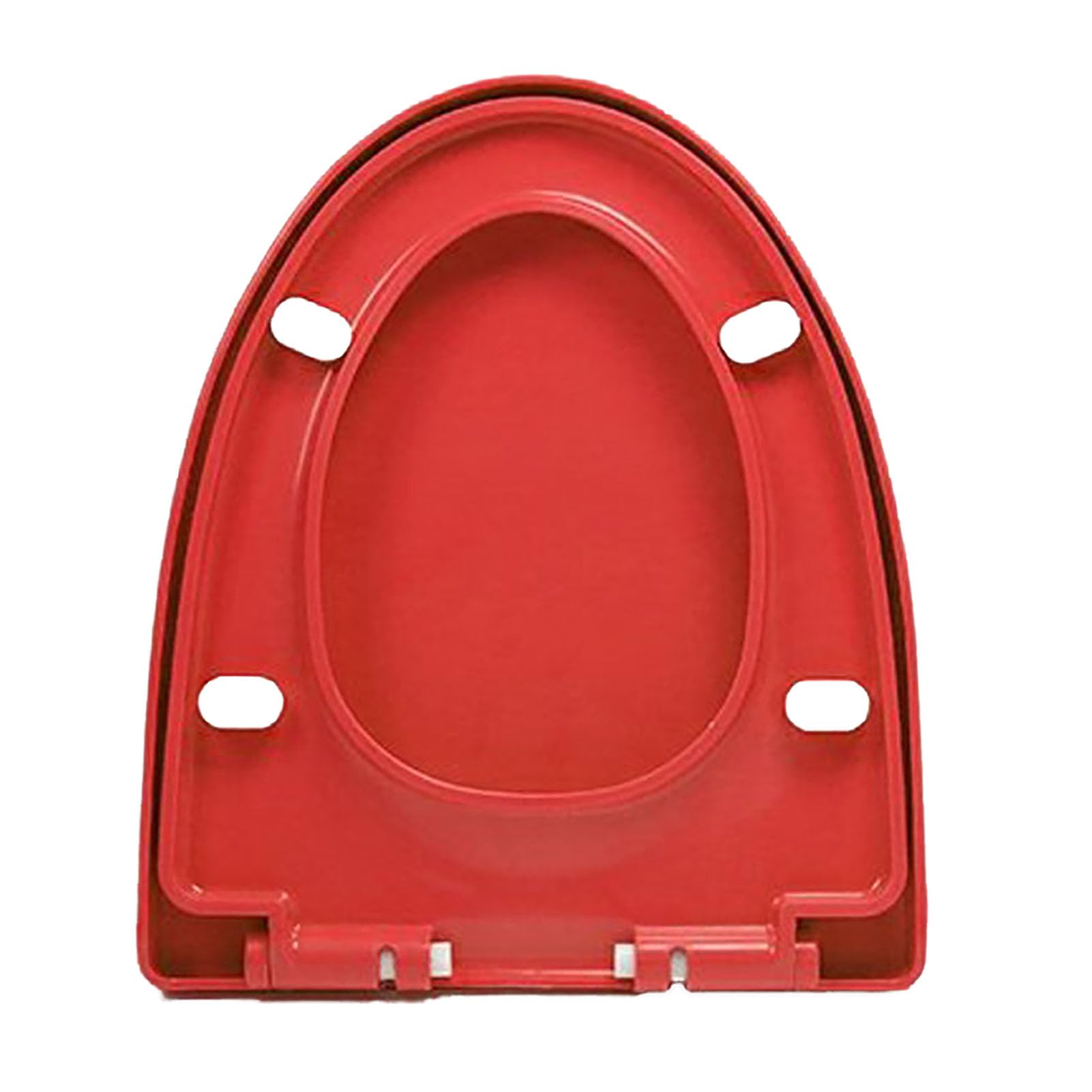 Soft Close Toilet Seat, Polypropylene(PP), V-Shaped Design, Quiet Slow Close, Quick Release, Top Fixing Adjustable Hinges, Red, 45x37cm
