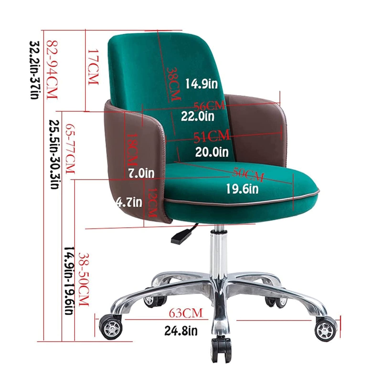 Ergonomiczne, regulowane krzesło biurkowe z podłokietnikami do domowego biura, wygodne krzesło menedżerskie z mocną poduszką do siedzenia